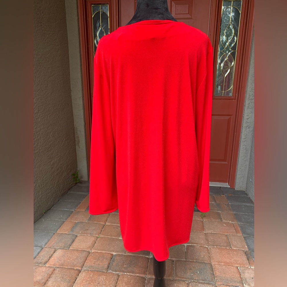 Lauren Ralph Lauren Red Bell Sleeve Tunic Top - Picture 8 of 9